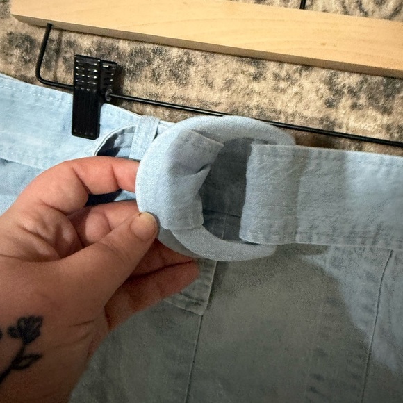 Eloquii Blue Mini Skirt with belt plus size - Picture 5 of 9